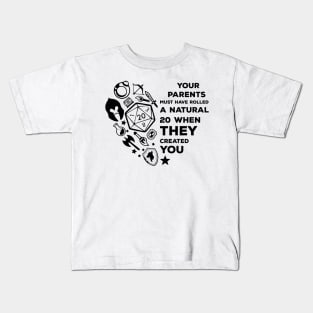 Roleplaying RPG Valentines Day Anniversary D20 Couple Gift Kids T-Shirt